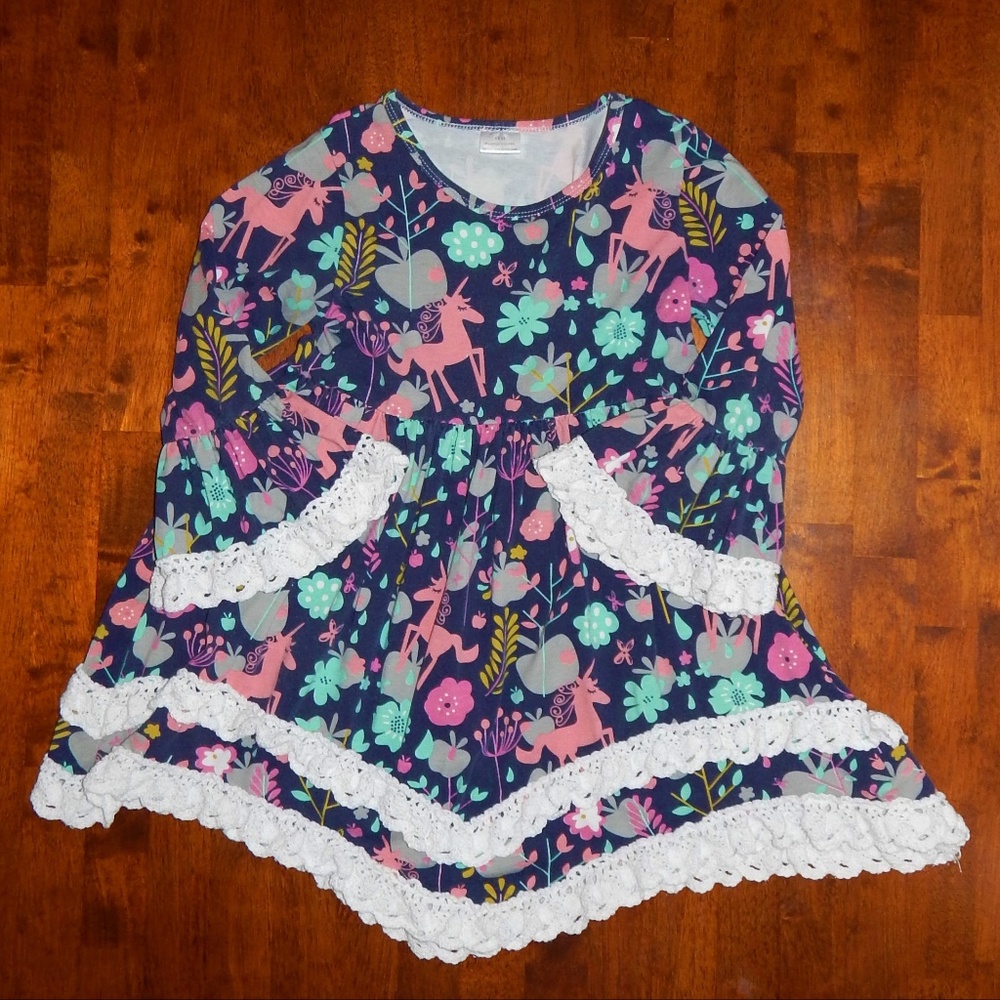 Bell Sleeve Lace Ruffle Blouse Unicorns